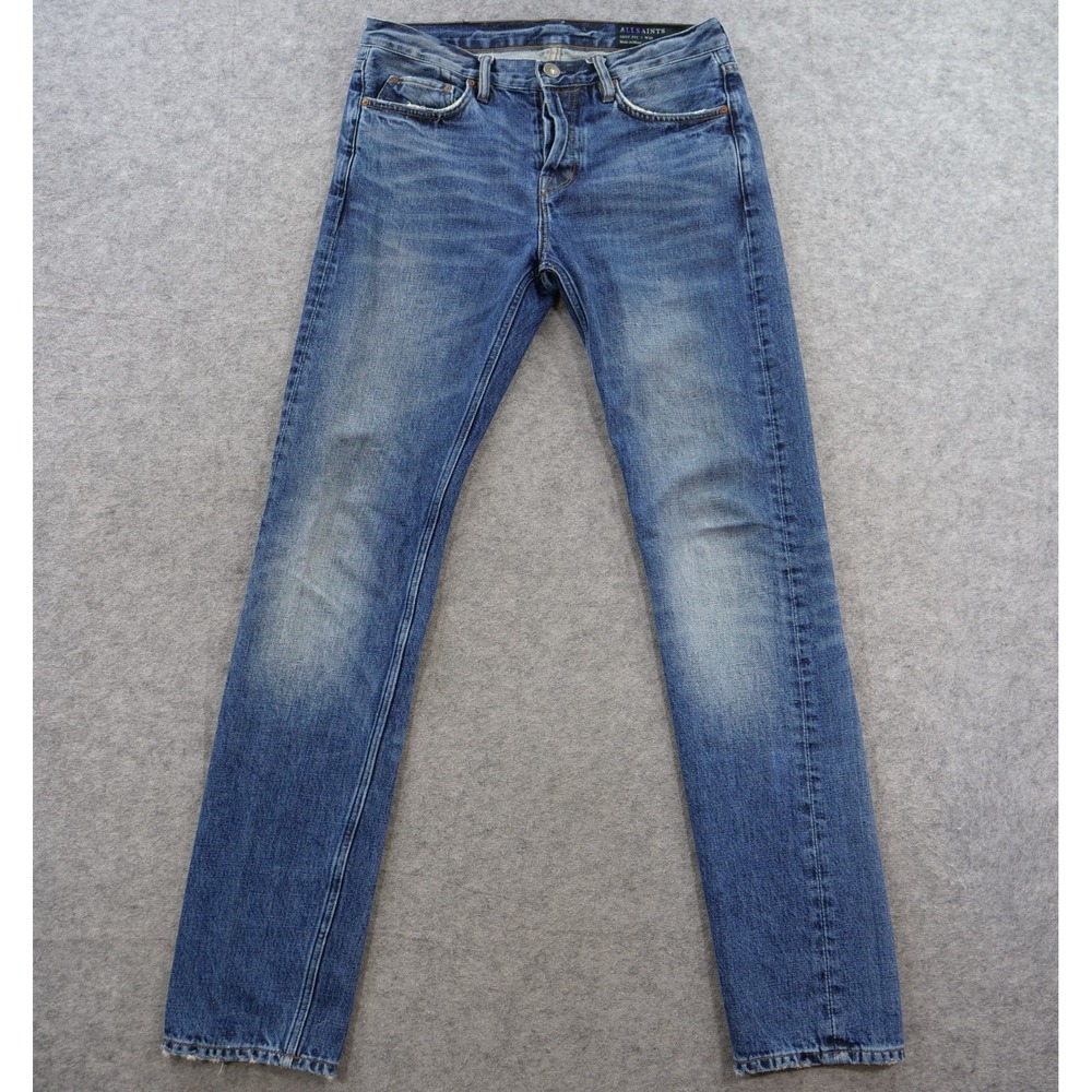 AllSaints Jeans Mens 30 Blue Iggy Fit Slim Tapered Denim Pants Streetwear